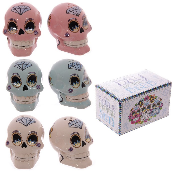 Day of the Dead Skull Salt & Pepper Set